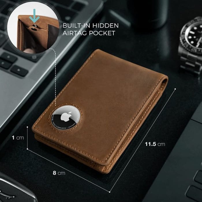 Retro AirTag Wallet - Echtleder - WALLTON™