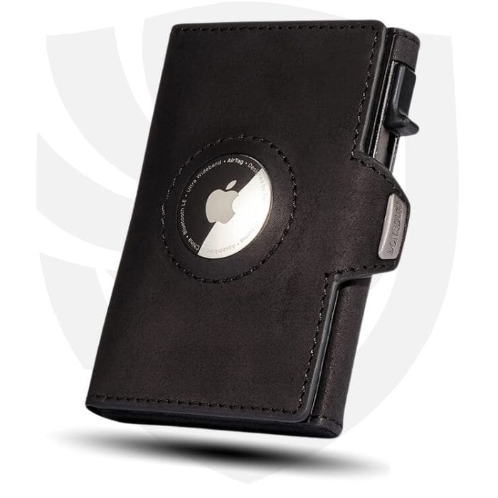 AirTag Wallet mit Münzfach - Echtleder von vorne - WALLTON™