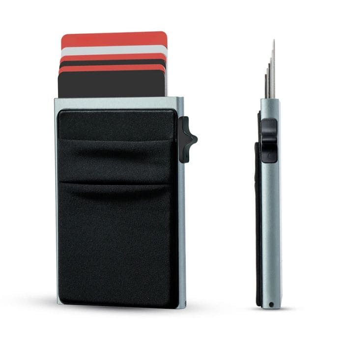 Kartenetui mit Münzfach - Ultra Slim Aluminium - WALLTON™