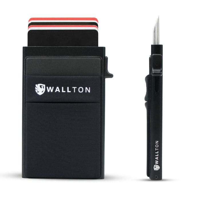 Kartenetui mit Münzfach - Ultra Slim Aluminium - WALLTON™
