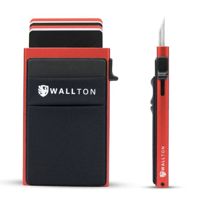 Kartenetui mit Münzfach - Ultra Slim Aluminium - WALLTON™