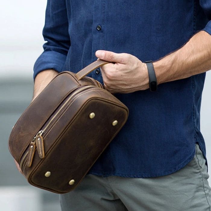 Große Kulturtasche aus Premium Leder - WALLTON™