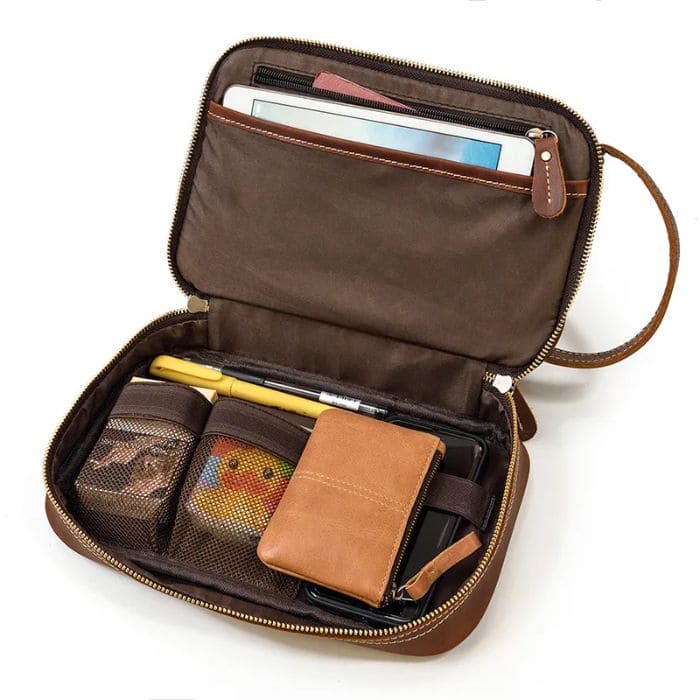Große Kulturtasche aus Premium Leder - WALLTON™
