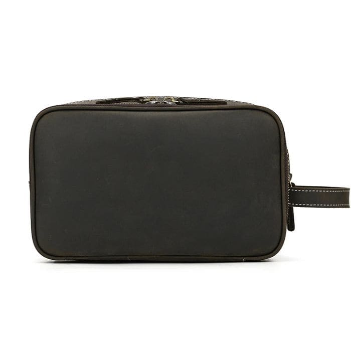 Kulturbeutel 26cm - Leder Kaffee - WALLTON™