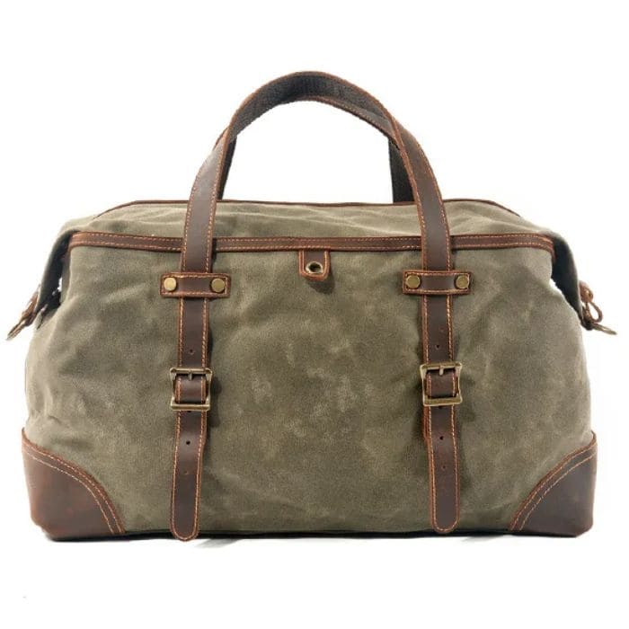 Große Reisetasche aus Canvas & Leder – | WALLTON™ Großes Fassungsvermögen