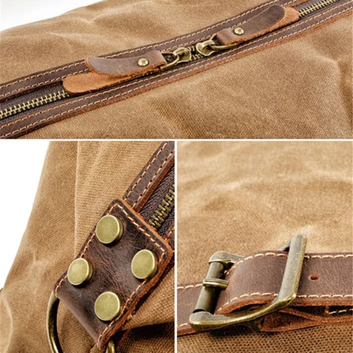 Große Reisetasche aus Canvas & Leder – | WALLTON™ reisetasche aus leder