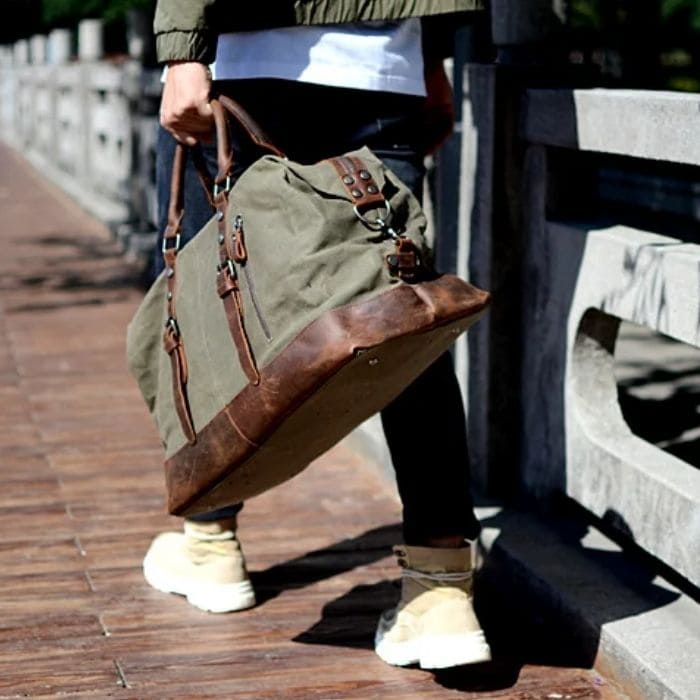 Vintage Reisetasche - Segeltuch & Leder - WALLTON™
