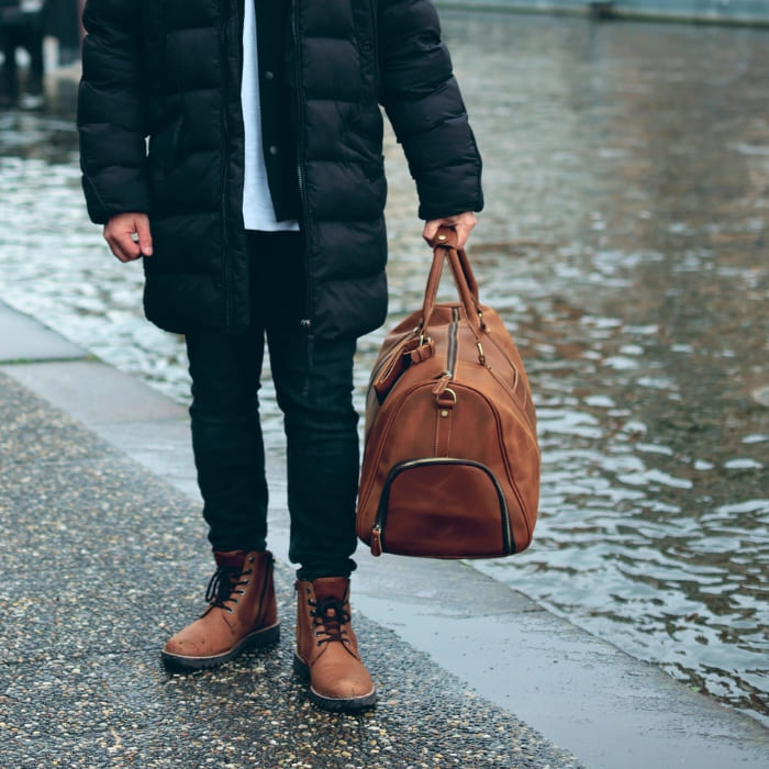 Leder Reisetasche 55 mit Schuhfach "NEW YORK - WALLTON™