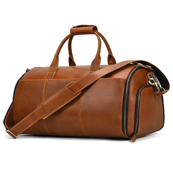 Leder Reisetasche 55 mit Schuhfach & Kleidersack - WALLTON™