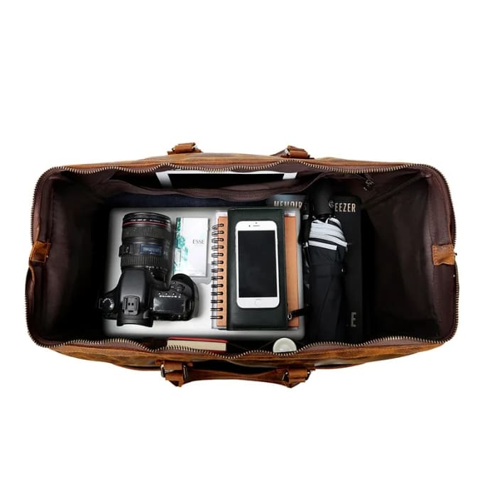 Reisetasche aus vollnarbigem Leder – Vintage Stil WALLTON™