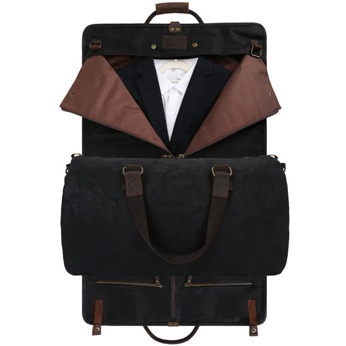 Kleidersack mit Reisetasche (No1) - Canvas & Leder