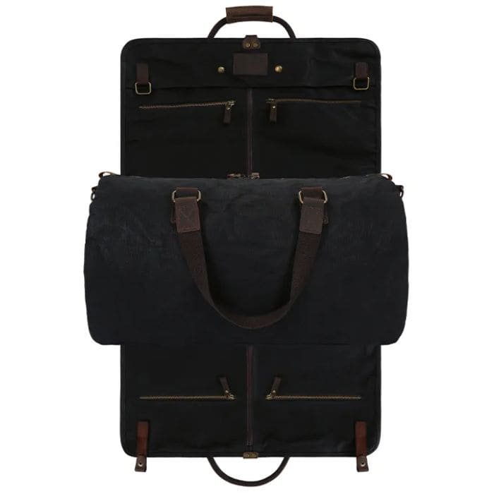 Kleidersack mit Reisetasche (No1) - Canvas & Leder
