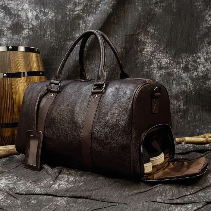 Reisetasche mit Schuhfach 55cm - Premium Leder - WALLTON™