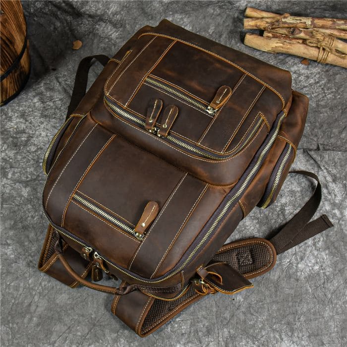 Lederrucksack aus echtem Leder - Rucksack in Braun - WALLTON™
