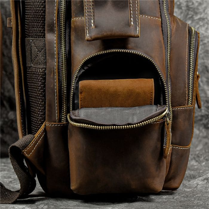 Lederrucksack aus echtem Leder - Rucksack in Braun - WALLTON™