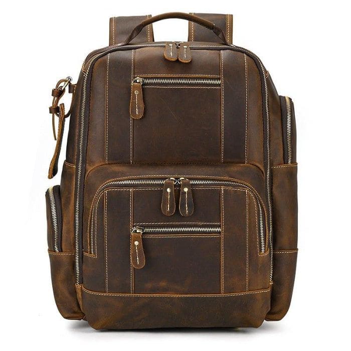 Lederrucksack aus echtem Leder - Rucksack in Braun - WALLTON™