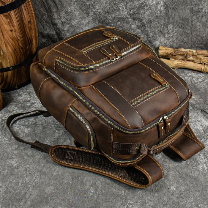 Lederrucksack aus echtem Leder - Rucksack in Braun - WALLTON™