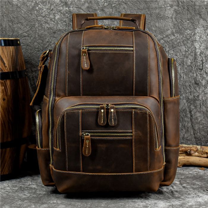 Lederrucksack aus echtem Leder - Rucksack in Braun - WALLTON™