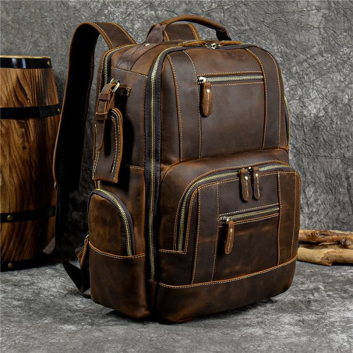 Lederrucksack aus echtem Leder - Rucksack in Braun - WALLTON™