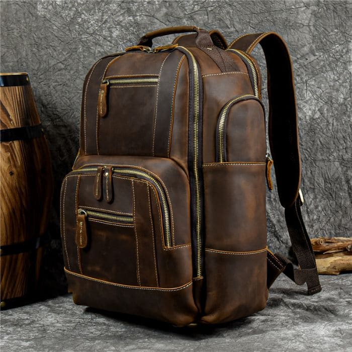 Lederrucksack aus echtem Leder - Rucksack in Braun - WALLTON™