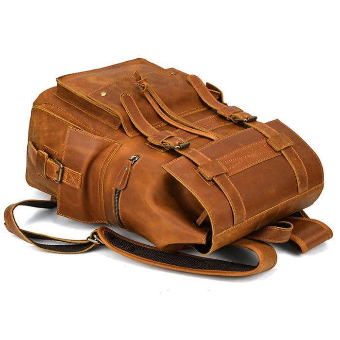 Travel Pioneer Lederrucksack - Hellbraun - WALLTON™