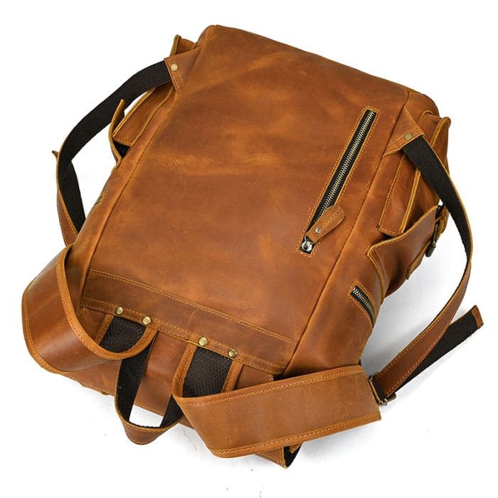 Travel Pioneer Lederrucksack - Hellbraun - WALLTON™