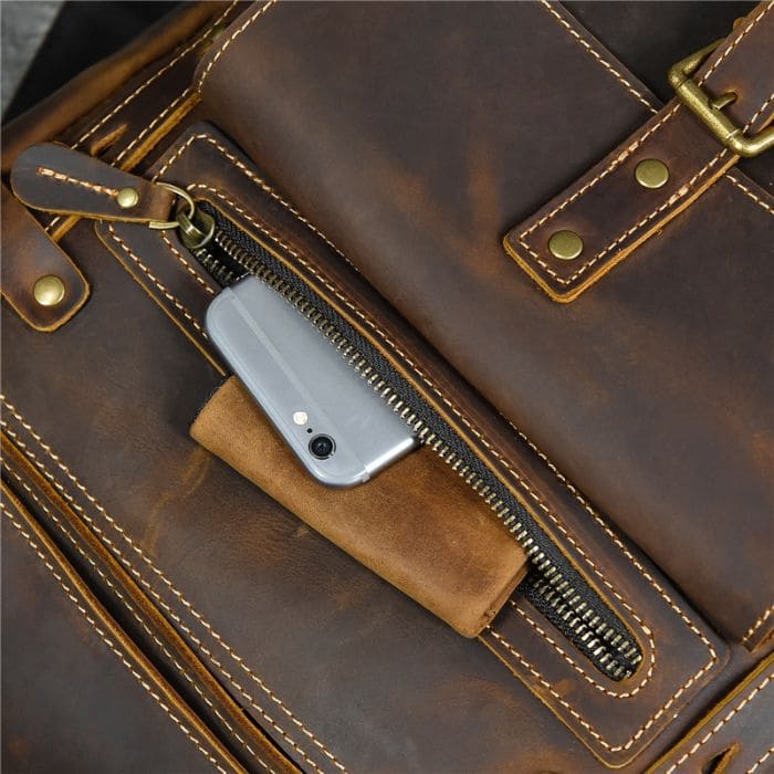 Lederrucksack aus echtem Leder - Rolltop Rucksack - WALLTON™