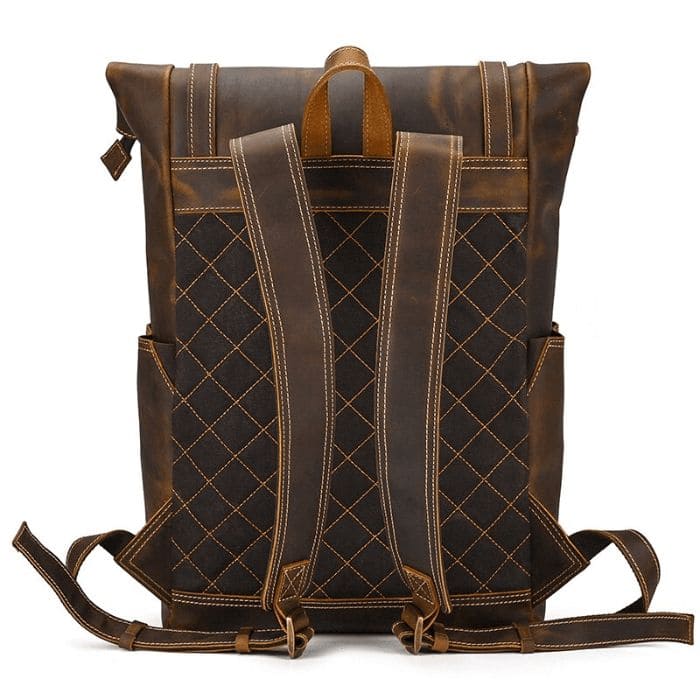 Lederrucksack aus echtem Leder - Rolltop Rucksack - WALLTON™