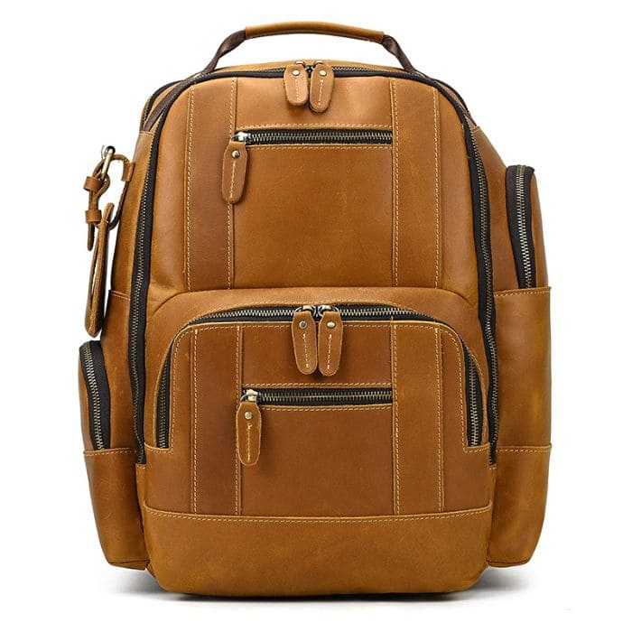 Lederrucksack aus echtem Leder - Rucksack in Hellbraun - WALLTON™