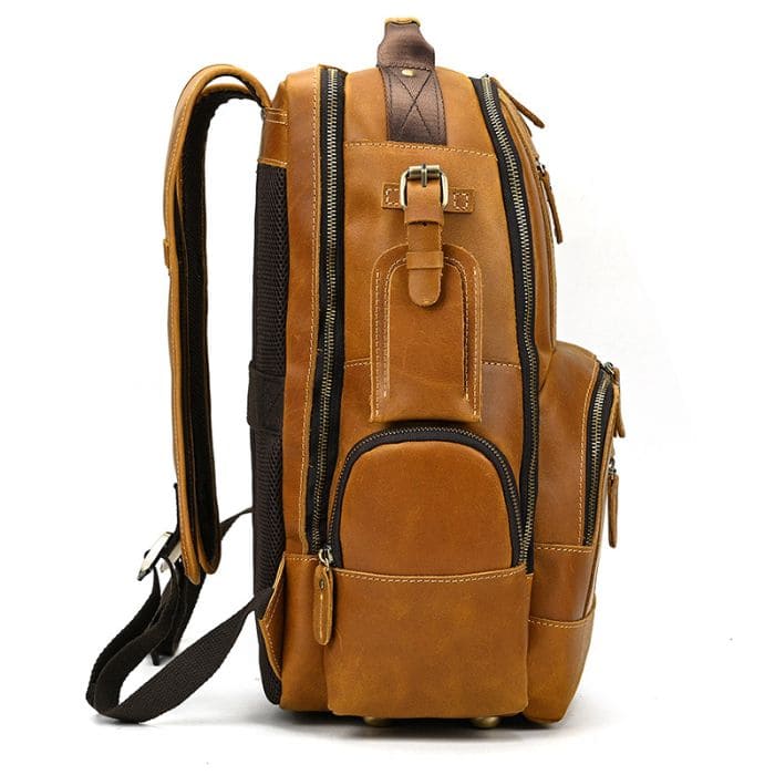 Lederrucksack aus echtem Leder - Rucksack in Hellbraun - WALLTON™