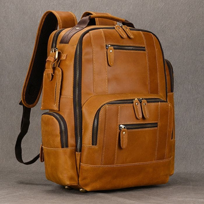 Lederrucksack aus echtem Leder - Rucksack in Hellbraun - WALLTON™