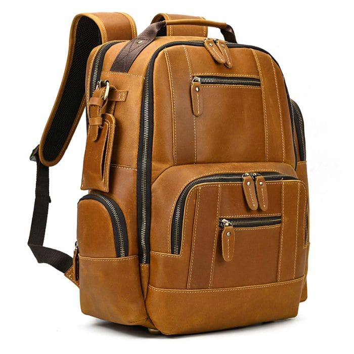 Lederrucksack aus echtem Leder - Rucksack in Hellbraun - WALLTON™