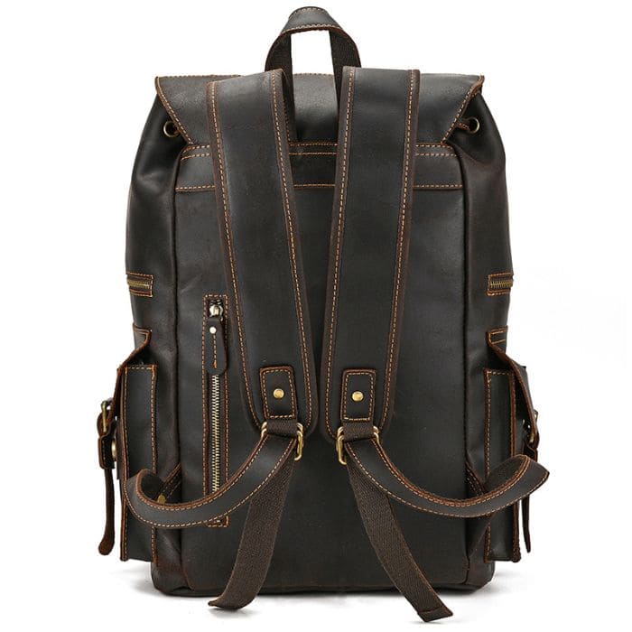 Travel Pioneer Lederrucksack - Dunkelbraun - WALLTON™