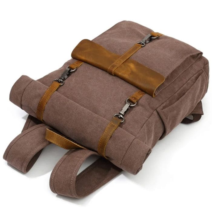 Rolltop Rucksack im Vintage - Canvas & Leder - WALLTON™