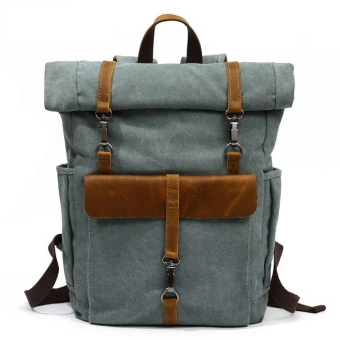 Rolltop Rucksack im Vintage - Canvas & Leder - WALLTON™