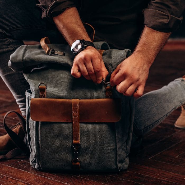 Rolltop Rucksack aus Canvas "LONDON - WALLTON™