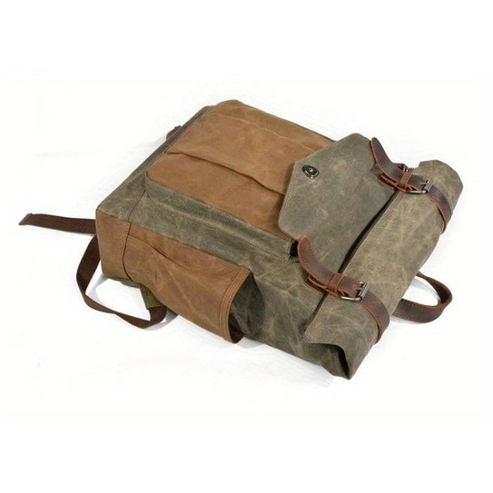 Roll-Top Rucksack im Vintage-Design - Canvas & Leder - WALLTON™