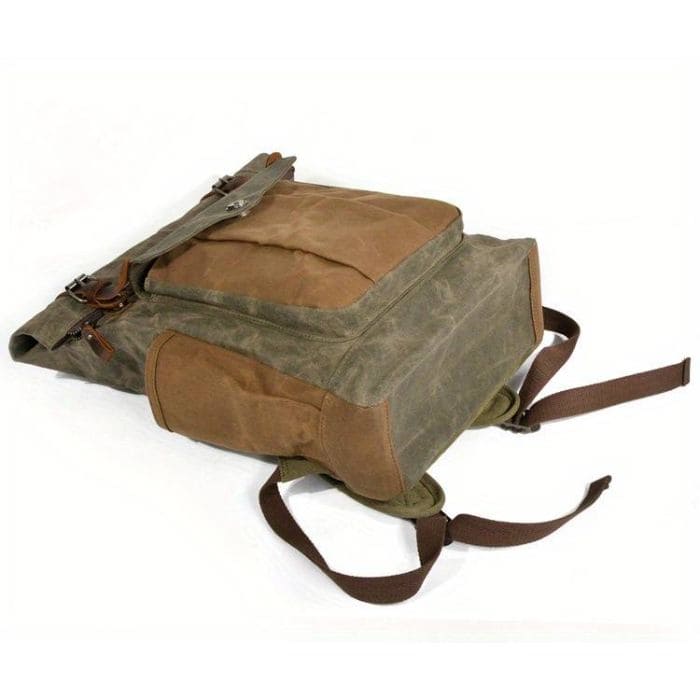 Roll-Top Rucksack im Vintage-Design - Canvas & Leder - WALLTON™