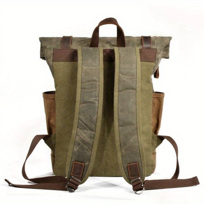 Roll-Top Rucksack im Vintage-Design - Canvas & Leder - WALLTON™