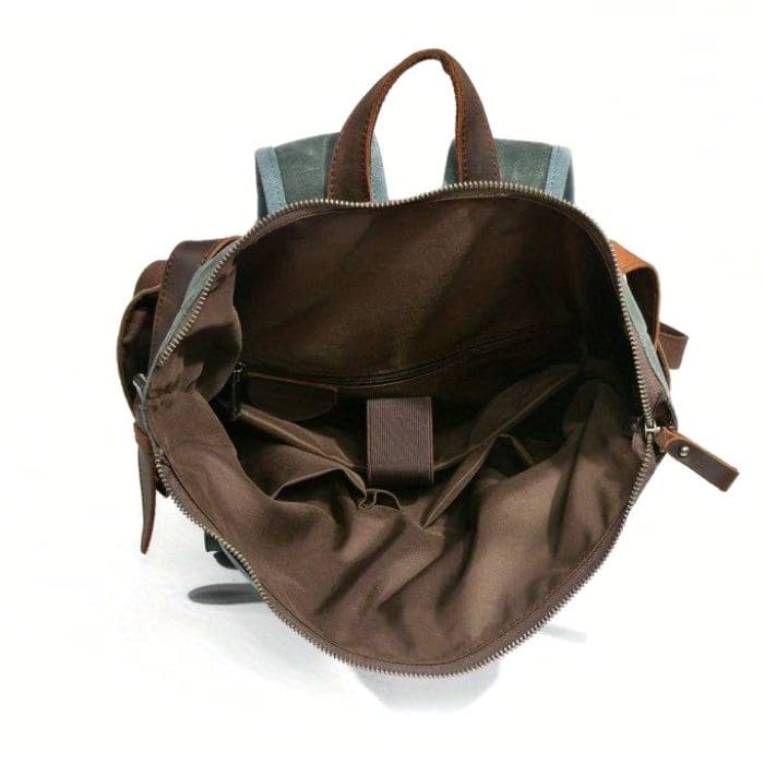 Roll-Top Rucksack im Vintage-Design - Canvas & Leder - WALLTON™