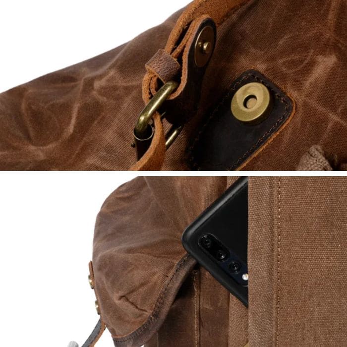 Vintage Rucksack 33 aus Canvas & Leder "BOZEN - WALLTON™