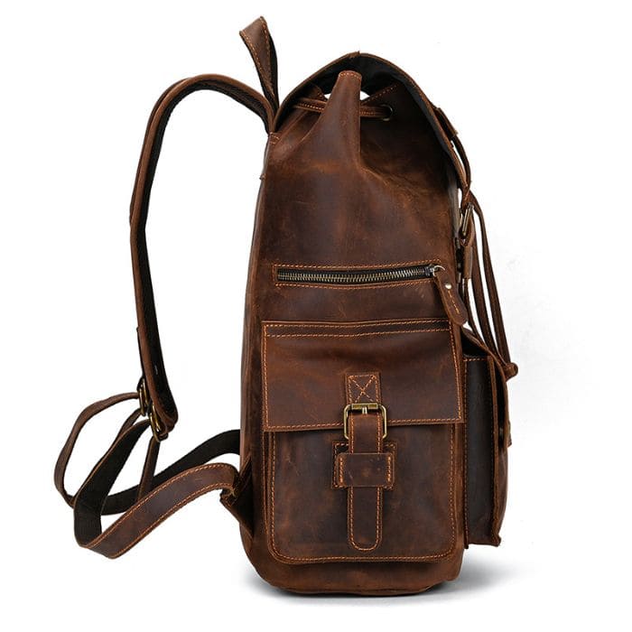 Travel Pioneer Lederrucksack - Braun - WALLTON™