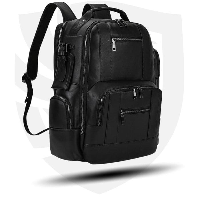 Lederrucksack aus echtem Leder - Rucksack in Schwarz - WALLTON™
