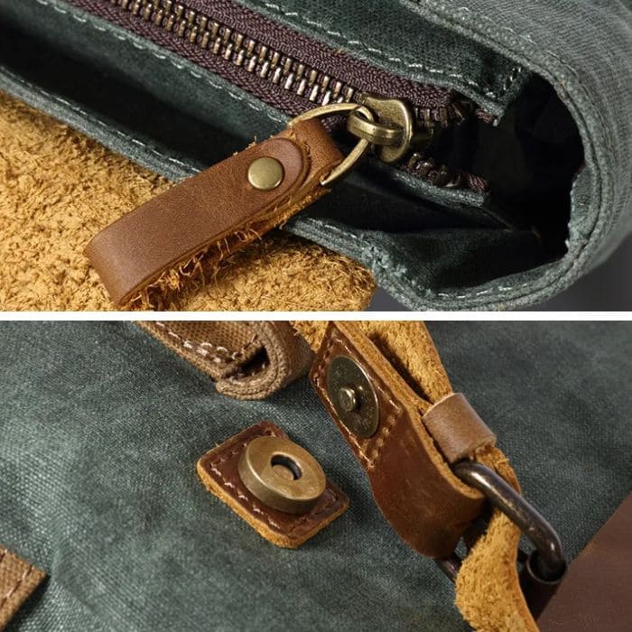 Canvas Rucksack - Canvas & Leder - WALLTON™