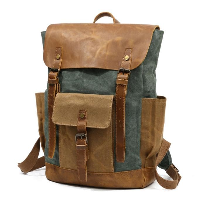 Canvas Rucksack - Canvas & Leder - WALLTON™