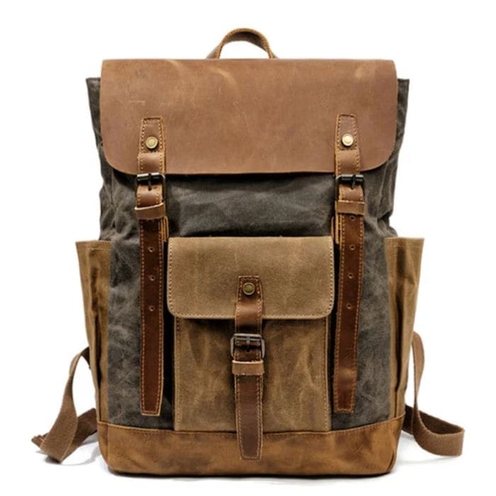 Canvas Rucksack - Canvas & Leder - WALLTON™