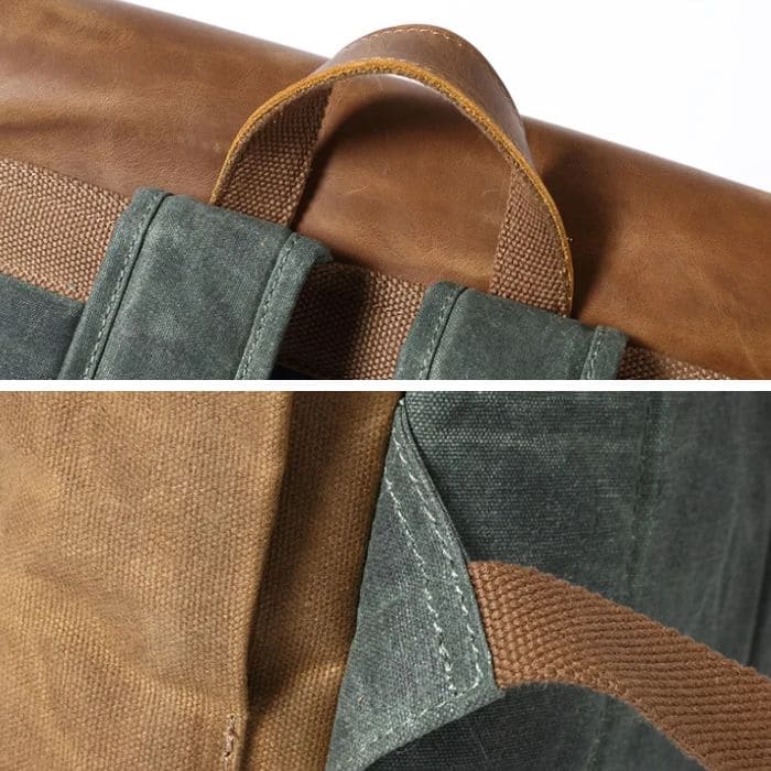 Canvas Rucksack - Canvas & Leder - WALLTON™