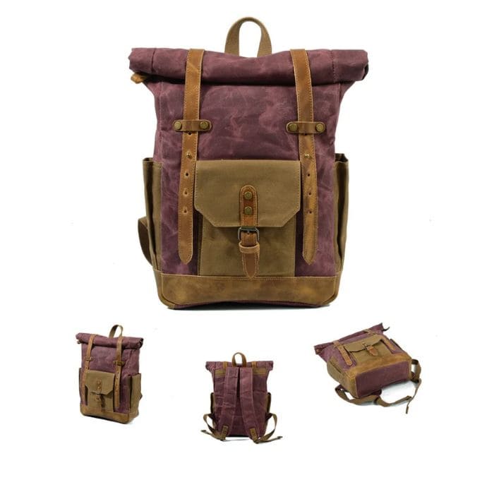 Rucksack Rolltop - Canvas Leder - WALLTON™