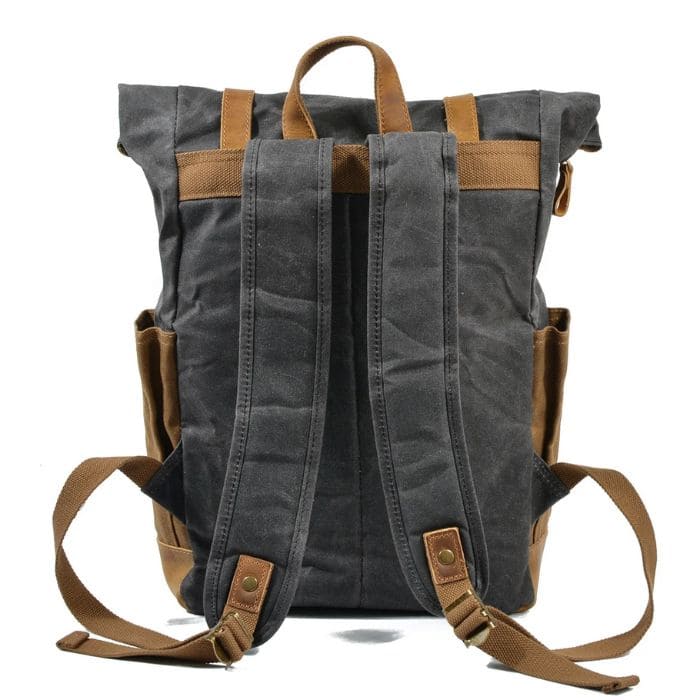 Rucksack Rolltop - Canvas Leder - WALLTON™