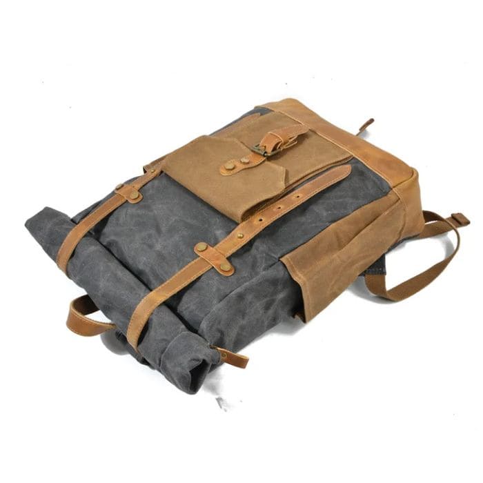 Rucksack Rolltop - Canvas Leder - WALLTON™